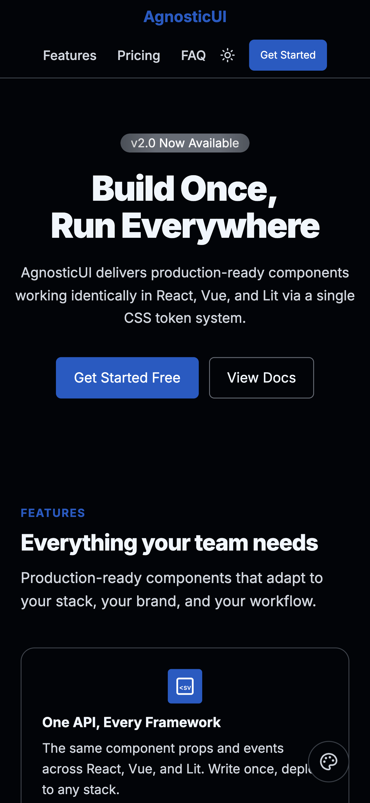 Mobile dark mode layout